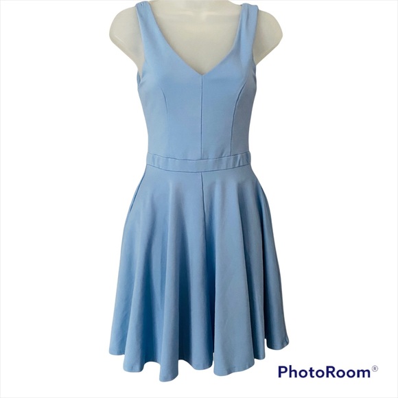 FOREVER NEW Women Midi Fit & Flare Sleeveless Sky Blue Dress Size 2 AUS 6 - Picture 1 of 9
